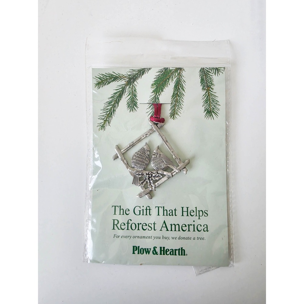 Plow & Hearth Pewter Cardinal Bird Ornament National Forest Foundation 88064 CAR
